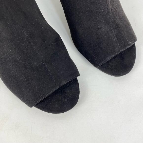 Nine West Jomei Sandals Open Toe High Heel Black Faux Suede Womens 9M - Picture 6 of 11